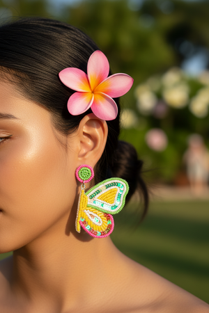 Silver Papillon Butterfly Earrings by Azvera Studio featuring delicate butterfly design and intricate detailing.